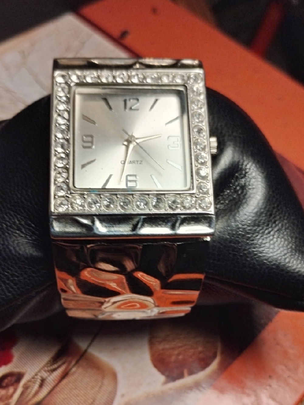 Tumi Silver Crystal-Accented Women's Watch